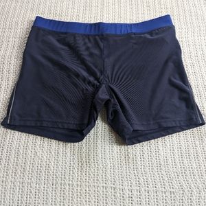 Aerie Fit Athletic Workout Shorts Women's Size Large Mid Rise Navy Blue